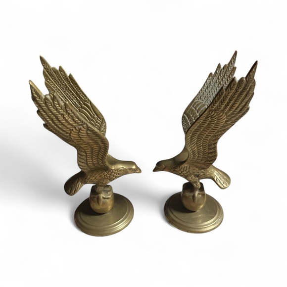 Other - Vintage Brass Perching Eagle Statues-Set Of 2